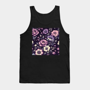 Pink Floral Illustration Tank Top